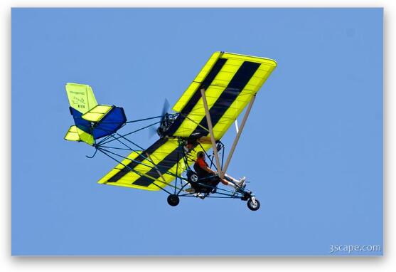 Ultralight aircraft in flight Fine Art Print