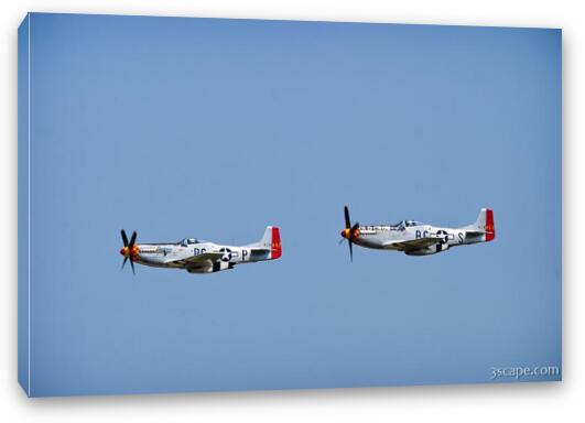 P-51D Mustangs 'Old Crow' and 'Gentleman Jim' in formation Fine Art Canvas Print