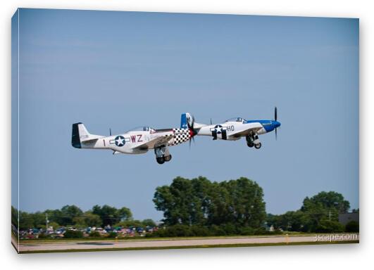 P-51D Mustangs on formation take-off Fine Art Canvas Print
