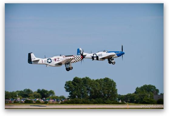 P-51D Mustangs on formation take-off Fine Art Metal Print