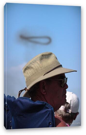 Old Jesus watching the air show Fine Art Canvas Print