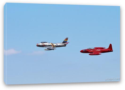 F-86 Sabre and T-33 Red Knight Fine Art Canvas Print
