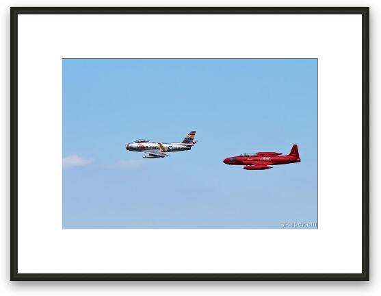 F-86 Sabre and T-33 Red Knight Framed Fine Art Print