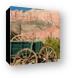 Wagon and Zion's red rock Canvas Print