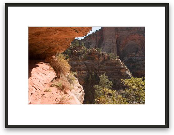 Watch for deadly drop offs on the trails! Framed Fine Art Print