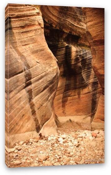 Small slot canyon at Clear Creek Fine Art Canvas Print