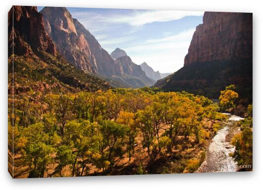Zion Canyon and Virgin River Fine Art Canvas Print