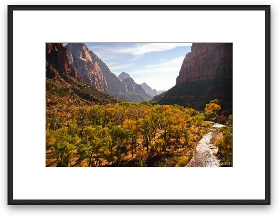 Zion Canyon and Virgin River Framed Fine Art Print