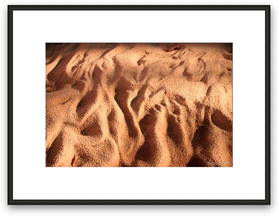 Sand ripples in the wash Framed Fine Art Print
