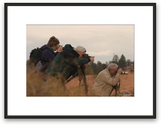 Photographers scoping out a scene Framed Fine Art Print