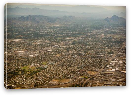 Aerial view of Phoenix urban sprawl Fine Art Canvas Print