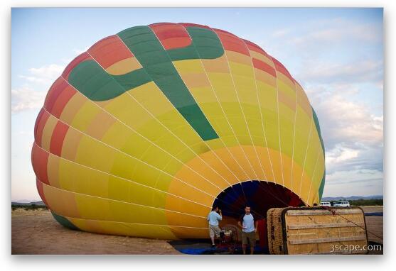 Hot air balloon being filled up Fine Art Metal Print