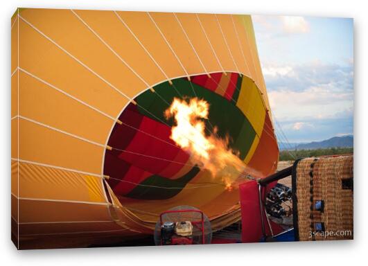 Hot air balloon being filled up Fine Art Canvas Print