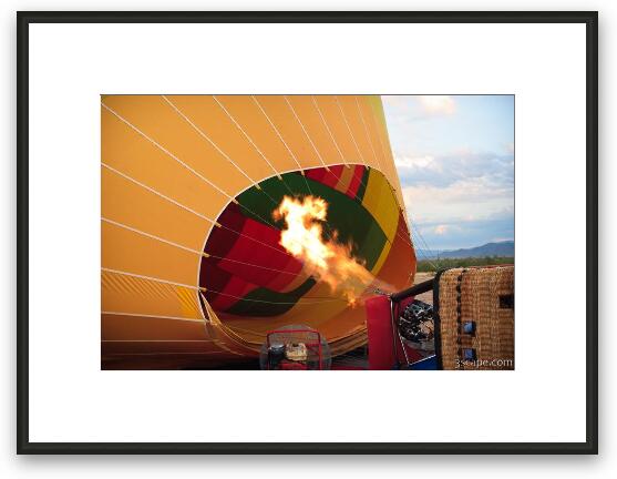 Hot air balloon being filled up Framed Fine Art Print