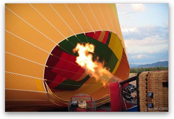 Hot air balloon being filled up Fine Art Metal Print