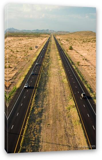Arizona highway from the air Fine Art Canvas Print