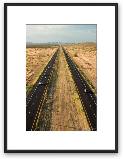Arizona highway from the air Framed Fine Art Print