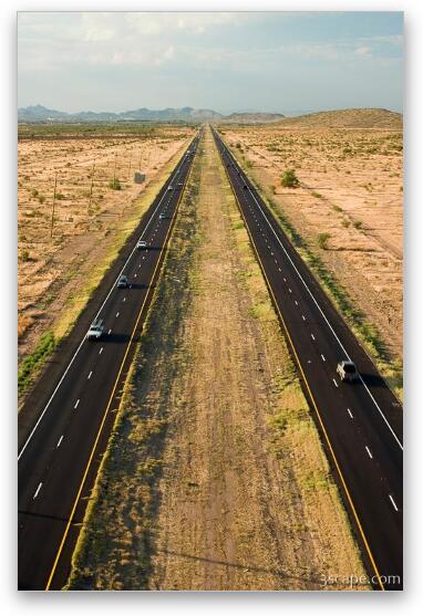 Arizona highway from the air Fine Art Metal Print