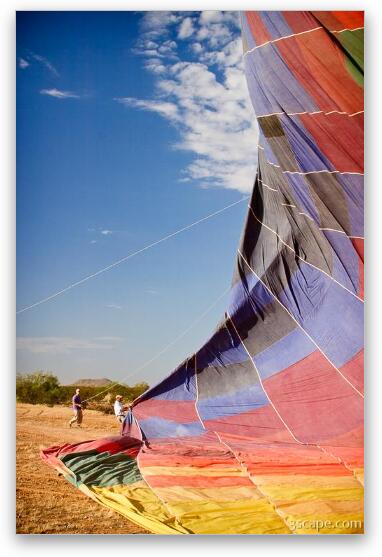 All done - the balloon is getting folded back up Fine Art Print