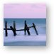 Morning waves at the destroyed dock Metal Print