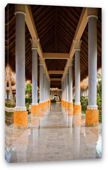 Walkway with columns - Iberostar Paraiso Del Mar Fine Art Canvas Print