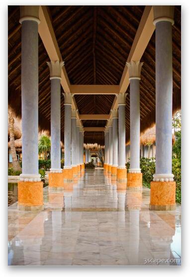 Walkway with columns - Iberostar Paraiso Del Mar Fine Art Metal Print
