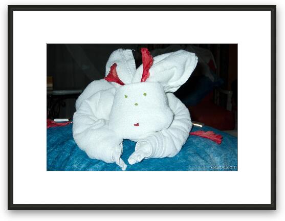 Bunny made from hand towels Framed Fine Art Print