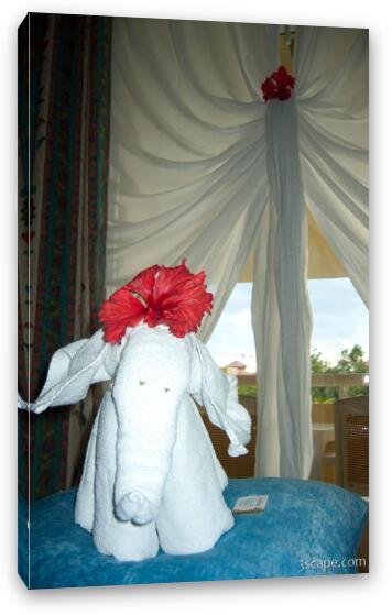 Elephant made from hand towels Fine Art Canvas Print