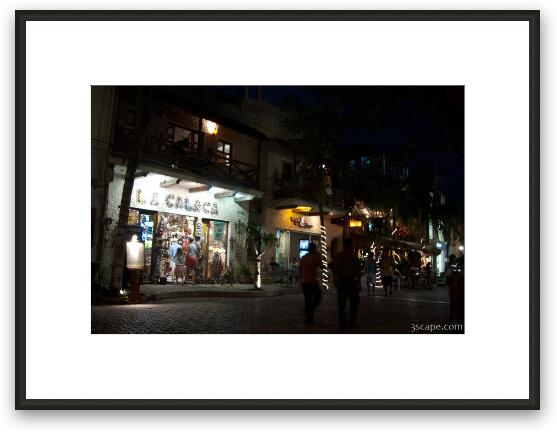Night time in Playa Del Carmen Framed Fine Art Print