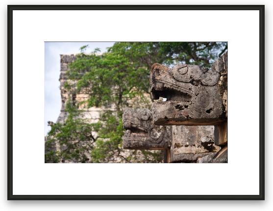 Mayan serpent heads Framed Fine Art Print