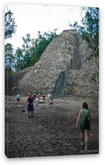 The main pyramid of Coba - taller than El Castillo Fine Art Canvas Print