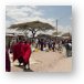 Maasai people and locals in a small town near Arusha Metal Print
