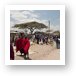 Maasai people and locals in a small town near Arusha Art Print