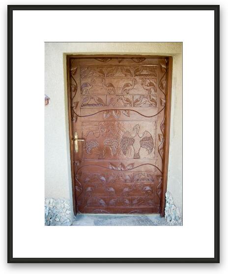 Ornately carved door of our room at the Sopa Framed Fine Art Print