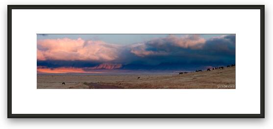 Dawn in Ngorongoro Crater Panoramic Framed Fine Art Print