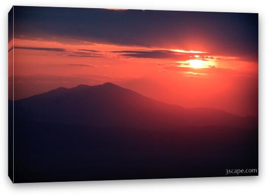 Sunset over the crater Fine Art Canvas Print