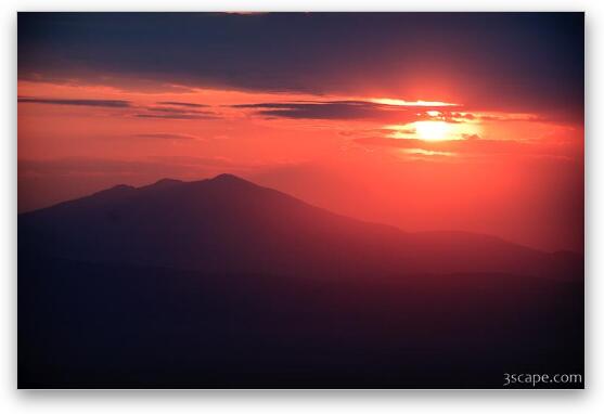 Sunset over the crater Fine Art Print