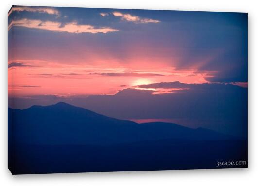 Sunset over the crater Fine Art Canvas Print