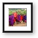 Maasai men performing a welcome dance Framed Print