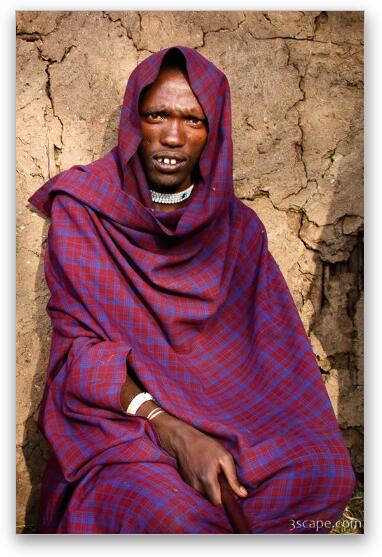 Maasai man Fine Art Metal Print