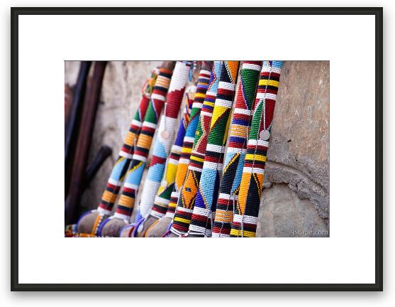 Beaded Rungus (Maasai clubs) Framed Fine Art Print