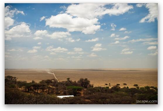 The long dusty road leading into Serengeti National Park Fine Art Metal Print