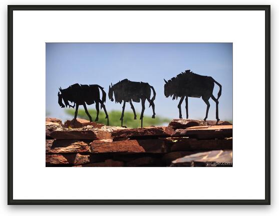 Wildebeest sculpture at Serengeti Visitors Center Framed Fine Art Print