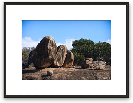 Maasai used to live within this rock outcropping Framed Fine Art Print