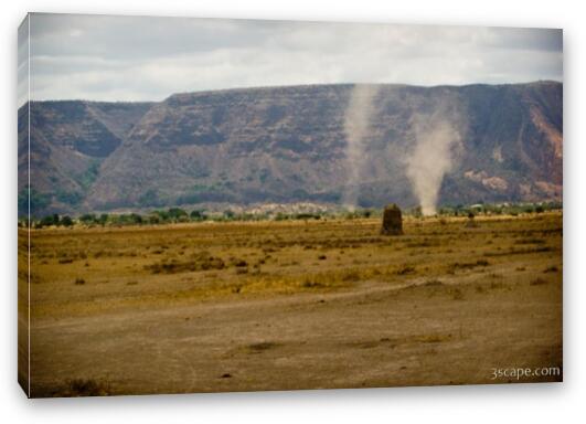 These dust devils were blowing around all over the place Fine Art Canvas Print