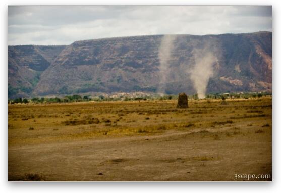 These dust devils were blowing around all over the place Fine Art Metal Print