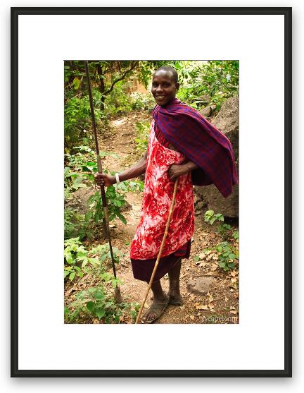 Maasai tribesman took us on a hike Framed Fine Art Print