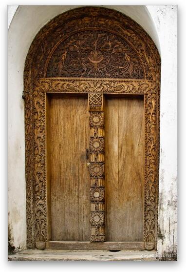 Intricately Carved Door Fine Art Metal Print
