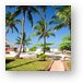 The beach and palm trees at the resort Metal Print