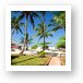 The beach and palm trees at the resort Art Print